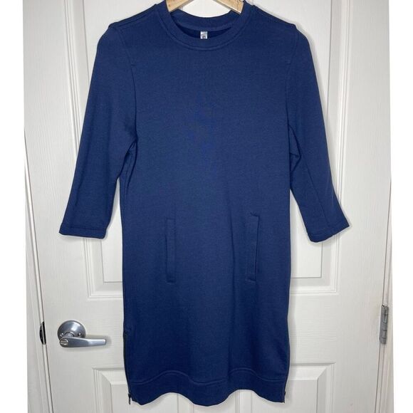 NWT Fabletics Elena Sweatshirt Dress (Navy Blue) - SS (0-2) - Picture 2 of 8